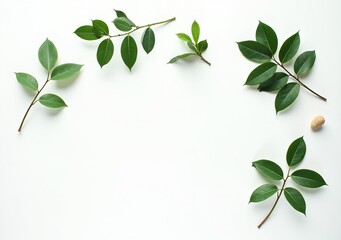 Obraz premium Eucalyptus Leaf Pattern - White Background