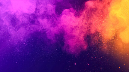 Fototapeta premium A vibrant swirl of purple, pink, and orange hues blends seamlessly in a dreamy, abstract pattern, resembling cosmic clouds or colorful smoke.