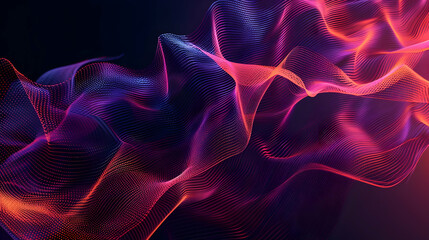 Obraz premium Abstract flowing waves of vibrant colors in a dark background, creating a dynamic visual effect (1)
