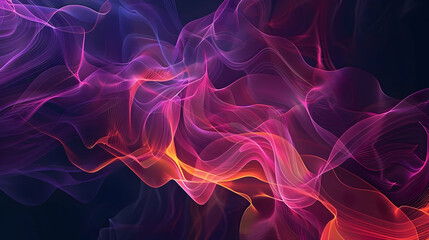 Fototapeta premium Abstract colorful waves of light intertwining in a dark space, creating a vibrant visual effect