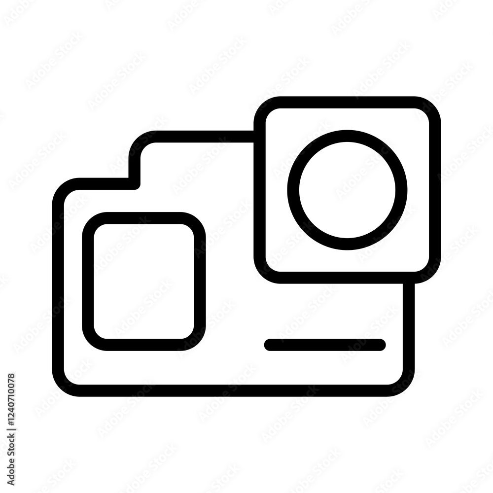 Poster camera gopro vector icon