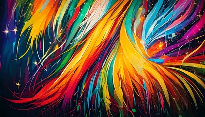 Minimal Rio Carnival Background with Abstract Color Streaks Generated image