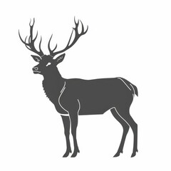 Silhouette of a majestic deer with antlers.