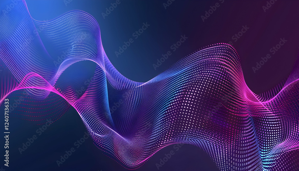Poster abstract colorful wave patterns illustrating digital sound waves and technology background