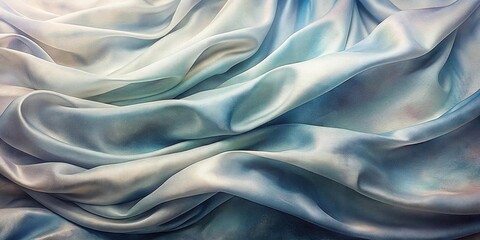 Obraz premium Silky Smooth Abstract: A close-up, abstract view of a silken fabric, its soft, flowing texture and vibrant colors creating a captivating visual. The fabric drapes in a luxurious, elegant manner.