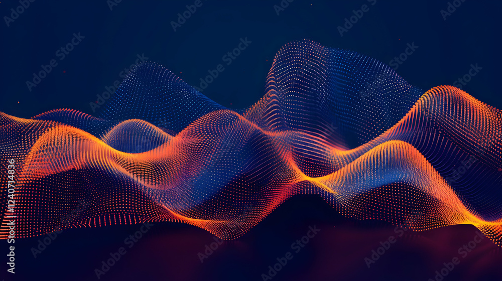 Aufkleber abstract wave patterns in vibrant colors creating a dynamic visual effect on a dark background (1)