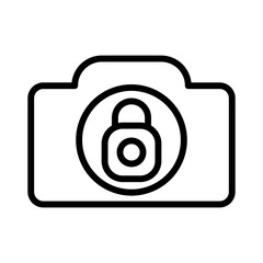 camera lock vector icon