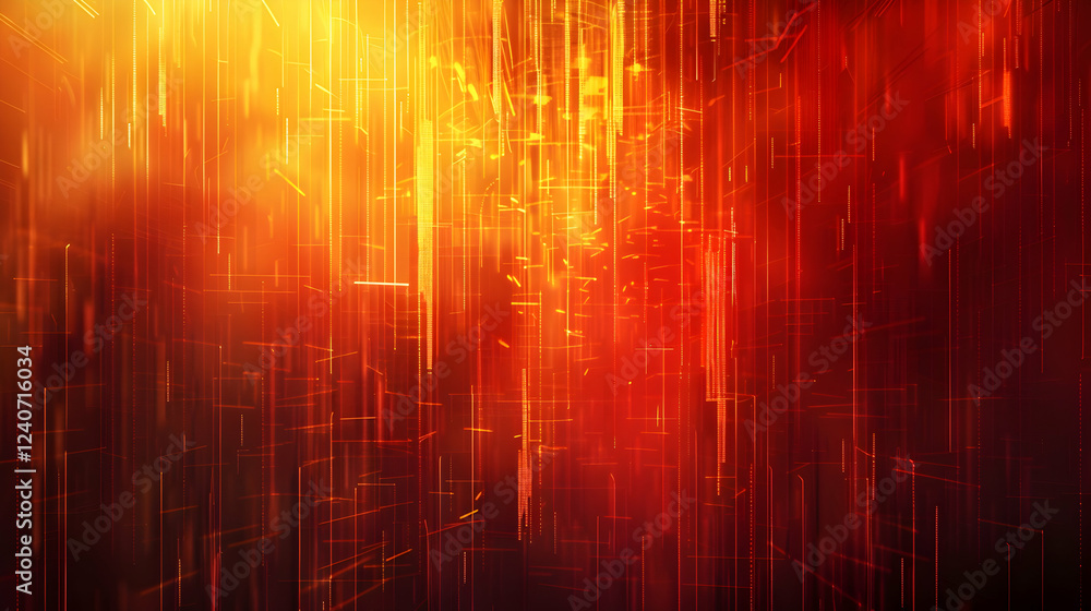 Aufkleber abstract warm gradient background with vertical lines and glowing particles, evoking energy