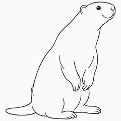 capybara isolated on white silhouette