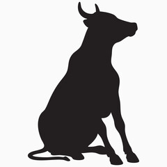 cow isolated on white silhouette