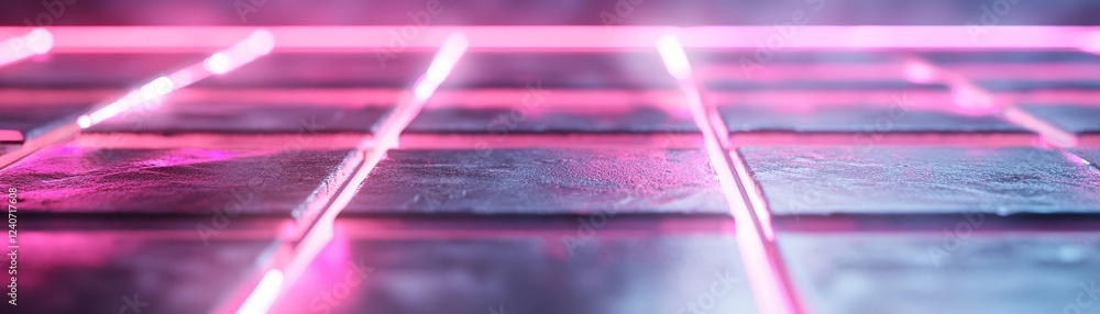 Poster a vibrant retro neon grid of red and pink hues fades into the background, creating a nostalgic atmos