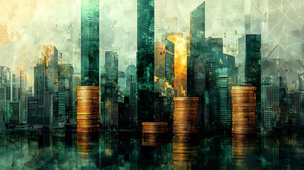 Urban Skyline: Coins Rise, City Grows Fast