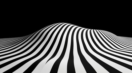 Abstract black and white striped landscape