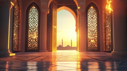 Golden Sunset Through an Archway