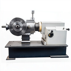 Fototapeta premium precision lathe machine designed for metalworking, featuring robust base and polished spindle. Ideal for crafting intricate components with accuracy and efficiency