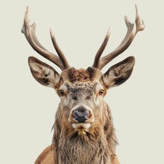 Fototapeta premium Majestic stag with impressive antlers.