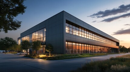 Obraz premium Modern Office Building at Dusk