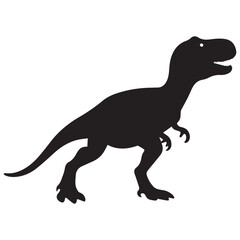 t-rex isolated on white silhouette