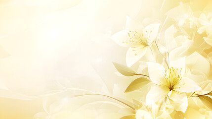 Naklejka premium A light yellow background with abstract floral elements and delicate patterns, creating a fresh and inviting design.