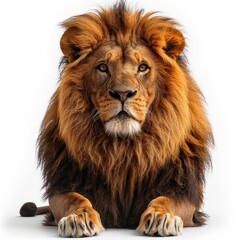 Obraz premium Majestic lion resting, showcasing regal beauty.