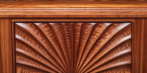 Intricate Wooden Cabinet Detail: Elegant Carved Design in Rich Brown Tones for Home Decor Inspiration