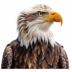 Obraz premium Majestic eagle with intense gaze and sharp beak.