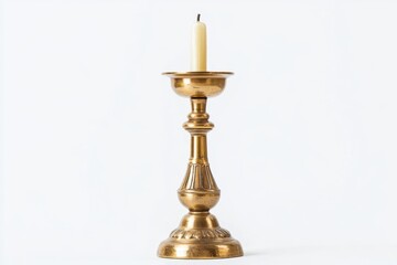 Antique Brass Candle Holder - Elegant Decor