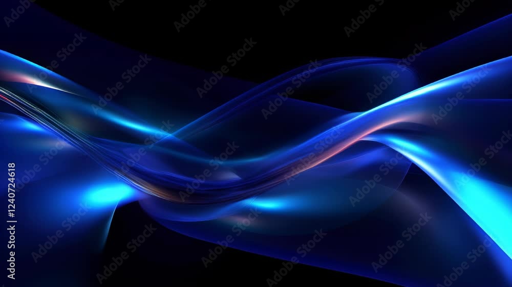 Aufkleber dynamic blue abstract visual with flowing lines and smooth transitions at night