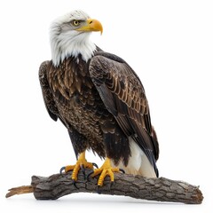 Fototapeta premium Majestic bald eagle perched on a branch.
