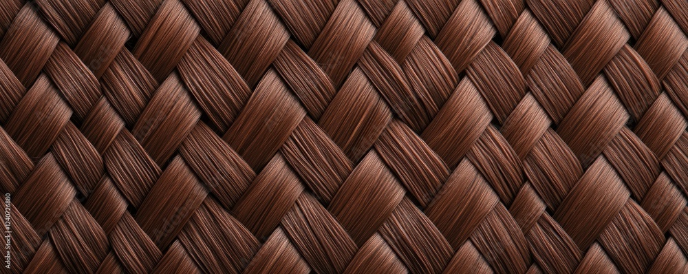 Poster intricate close-up of woven brown texture showcasing natural patterns and depth in a refined design 