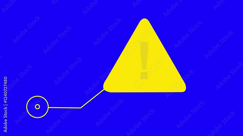 Aufkleber triangle warning sign exclamation mark on transparent background warning icon danger signal loop blu