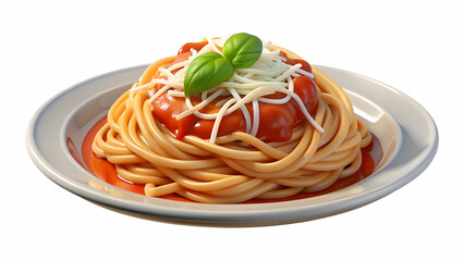 Spaghetti with Tomato Sauce and Basil. A Simple and Delicious Italian Dish
