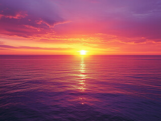 Obraz premium Immerse yourself in breathtaking beauty of endless ocean, where vibrant colors of sunset paint a stunning picture on horizon, creating a magical reflection on water and weaving a captivating tapestry