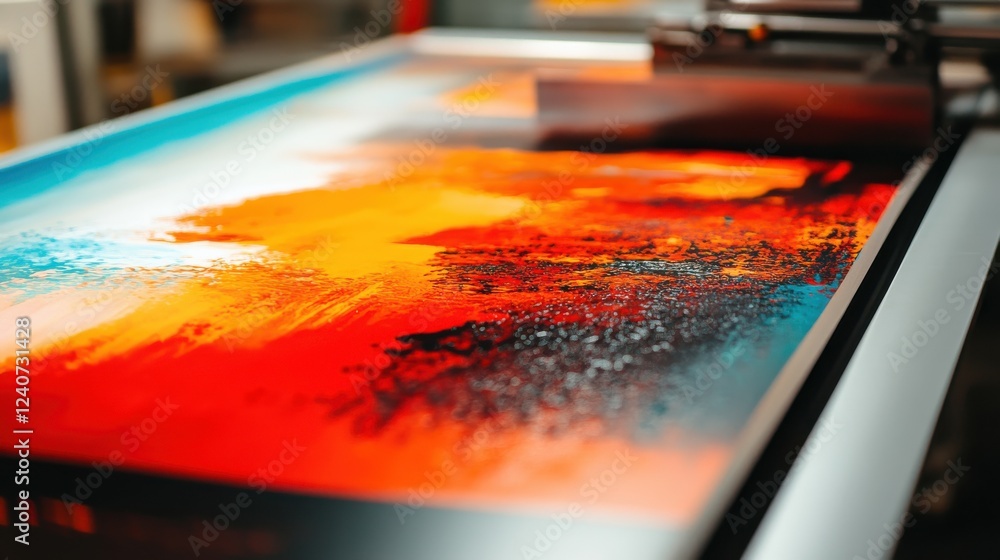 Poster abstract art creation with vibrant colors and texture details