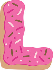 Strawberry Donut Dipped Cream Baked Alphabet L