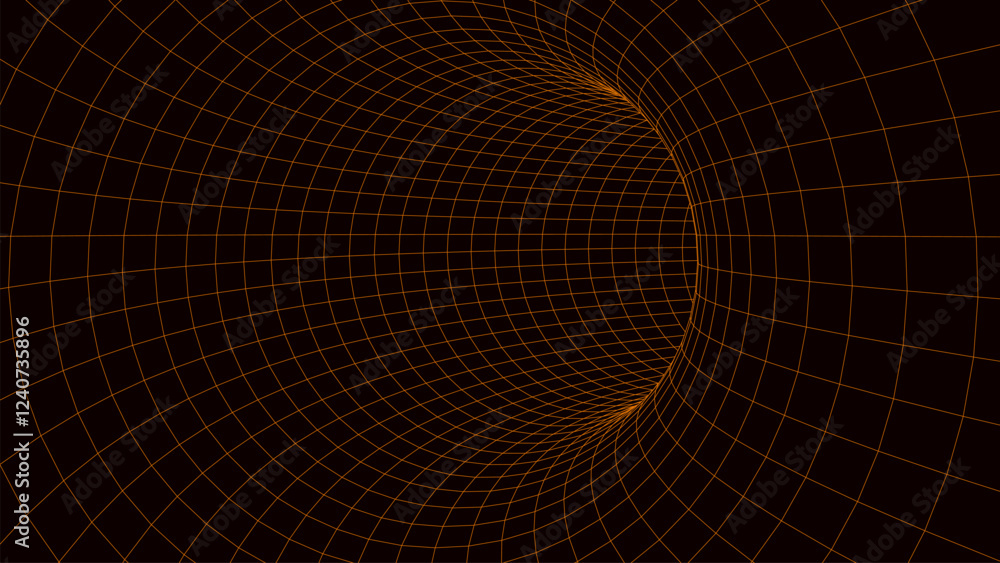 Aufkleber abstract wireframe tunnel. light science wormhole. vector 3d portal grid. futuristic fantasy funnel.