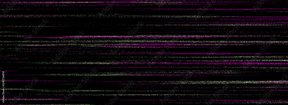 Fototapete Colors dots texture with noise effect. Abstract halftone background. Vector glitch backdrop. Digital screen with matrix or binary code.
