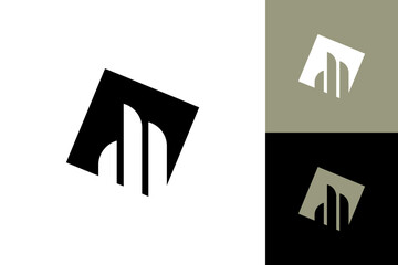 Building city icon logo simple skyscrapers construction business design vector