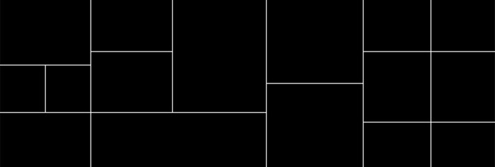 Vector empty photo frame. Collage template for 16 pictures. Frames for memory.