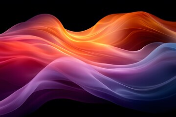 Obraz premium Vibrant Abstract Waves in Motion - Dynamic Digital Art for Design Print