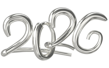 Happy New Year 2026 Silver 3D Render.png
