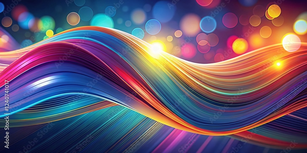 Poster abstract dynamic color wavy lines business promotion event poster background bokeh