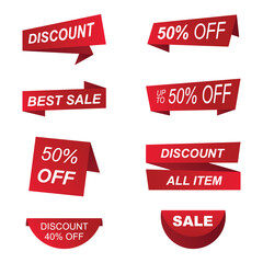 Set of modern sale and discount labels