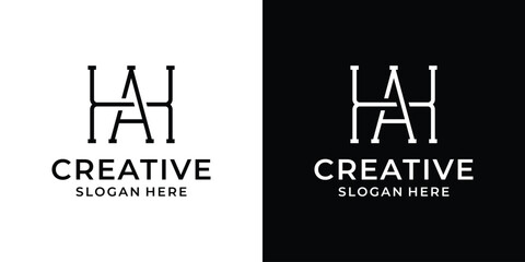 Initial letter AH logo design vector
