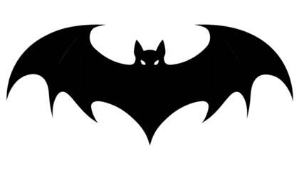 Black Bat Silhouette on a Transparent Background