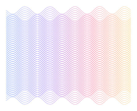 Abstract vector background design with maze mosaic texture. Soft rainbow color. Linear background. Design elements. Polygonal lines. Guilloche. Protective layer for banknotes, diplomas and certificate