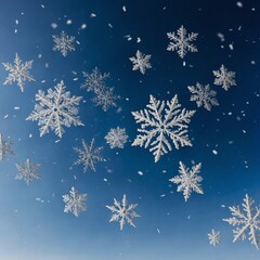 snowflakes on blue background