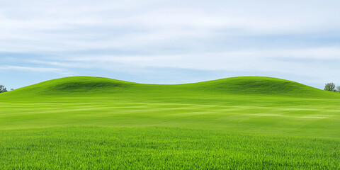 Obraz premium Rolling hills under a cloudy sky, isolated on white background