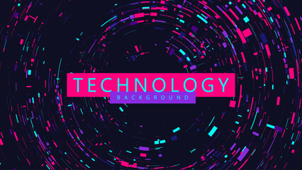 Abstract technology background. Glitch error effect. Vector illustration