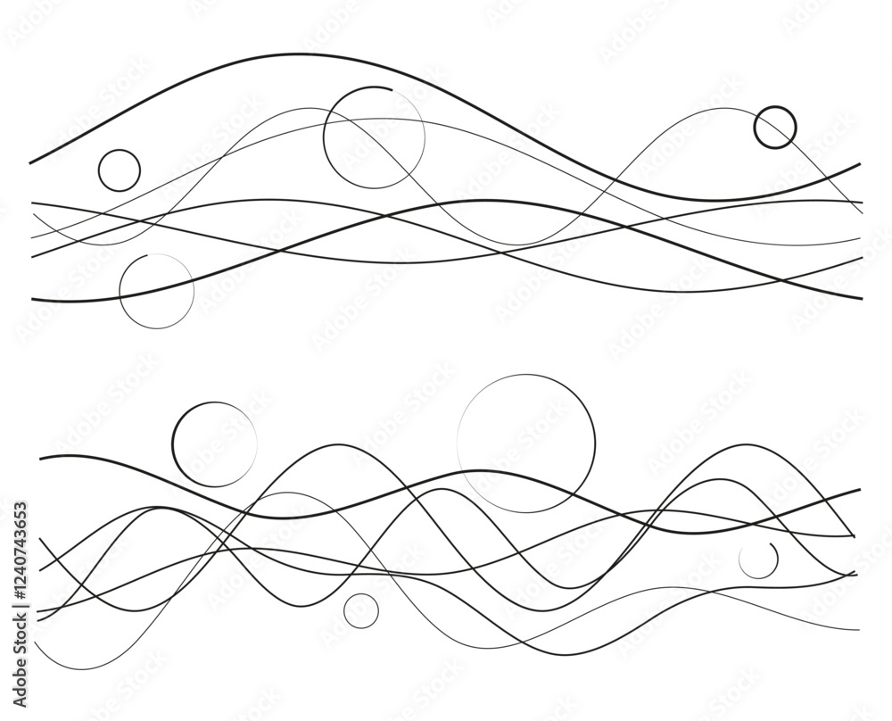 Poster wave of the many colored lines. abstract wavy stripes on a white background isolated. creative line 
